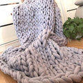 Handmade Chunky Chenille Knit Throw Blanket