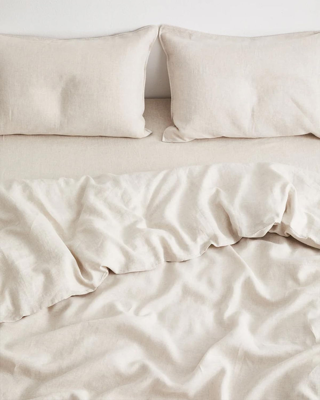 Oatmeal French Linen Pillowcases 20"x30" Set of 2