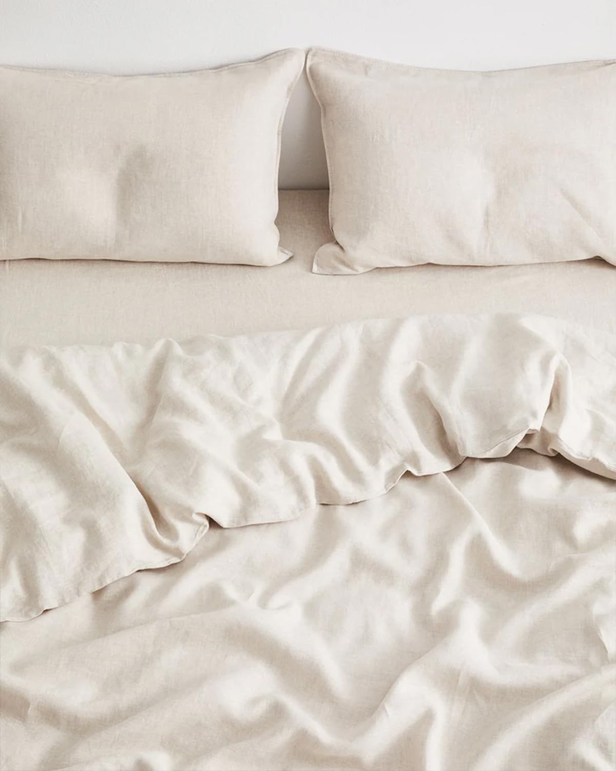 Oatmeal French Linen Pillowcases 20"x30" Set of 2