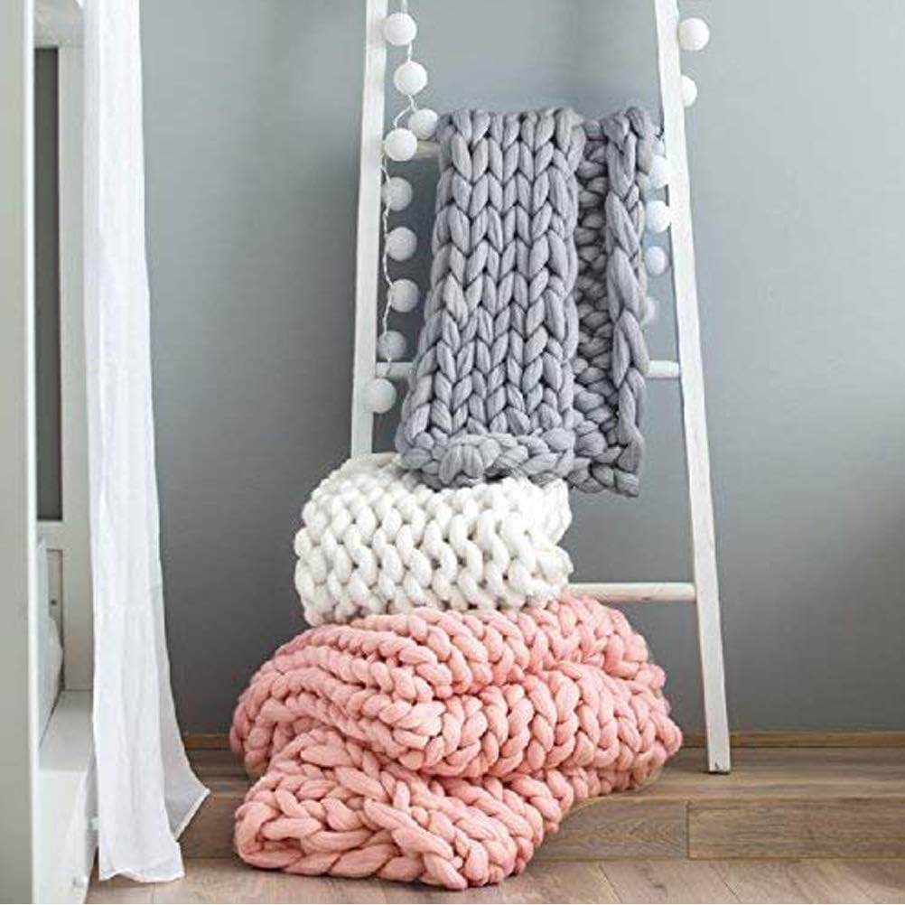 Handmade Chunky Chenille Knit Throw Blanket