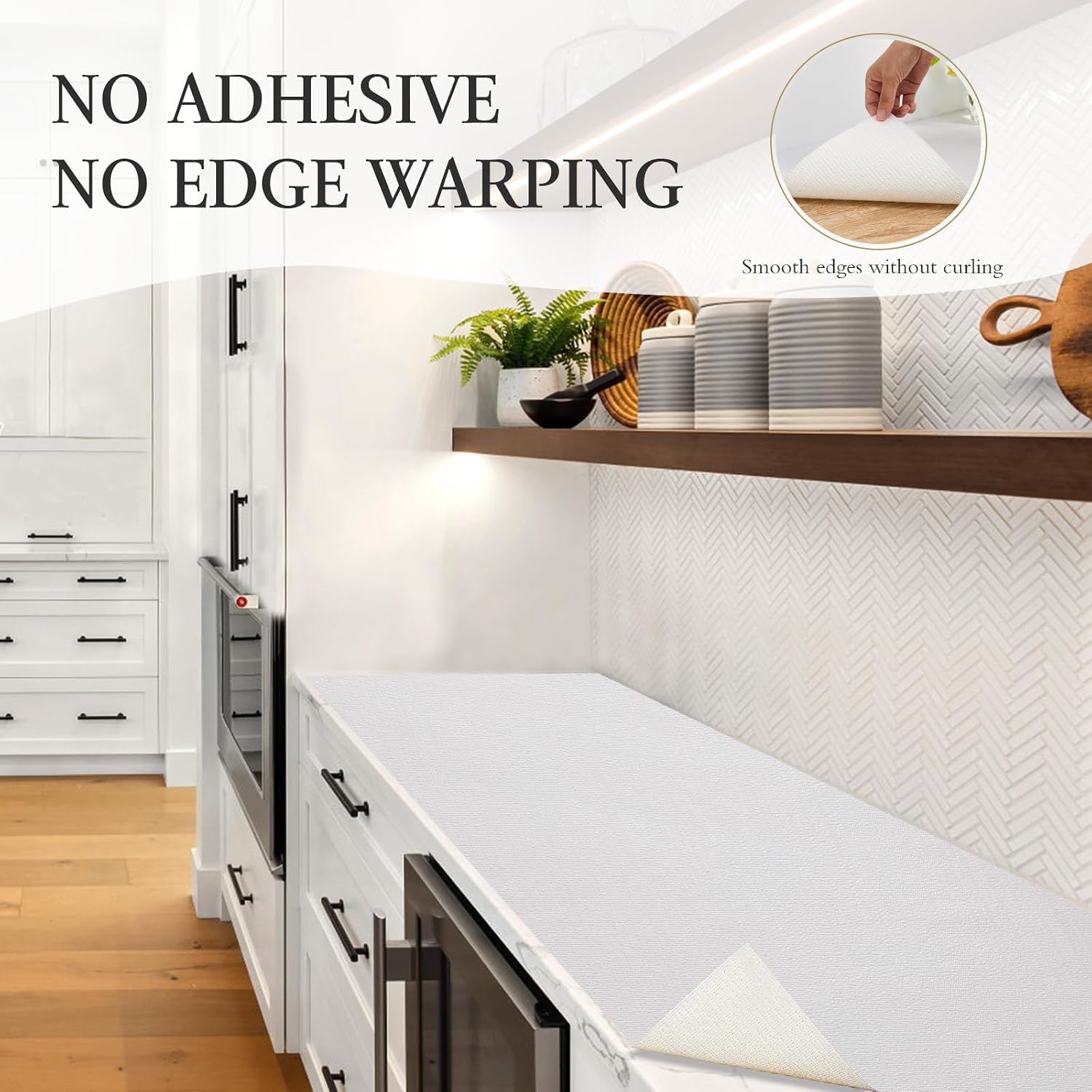 White Non Adhesive Waterproof Shelf Drawer Liner 12in x 10FT