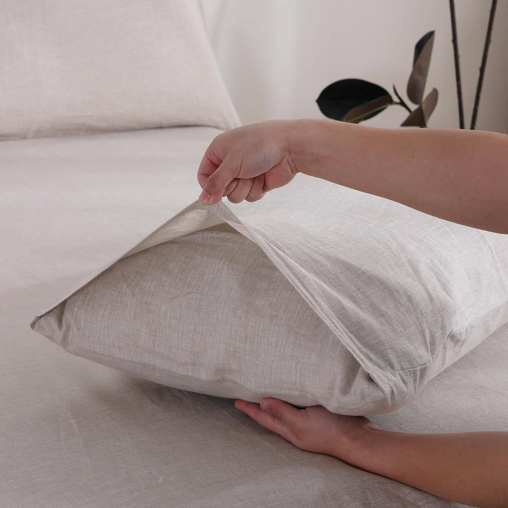 French Linen Pillow Covers Set of 2 Envelope Closure