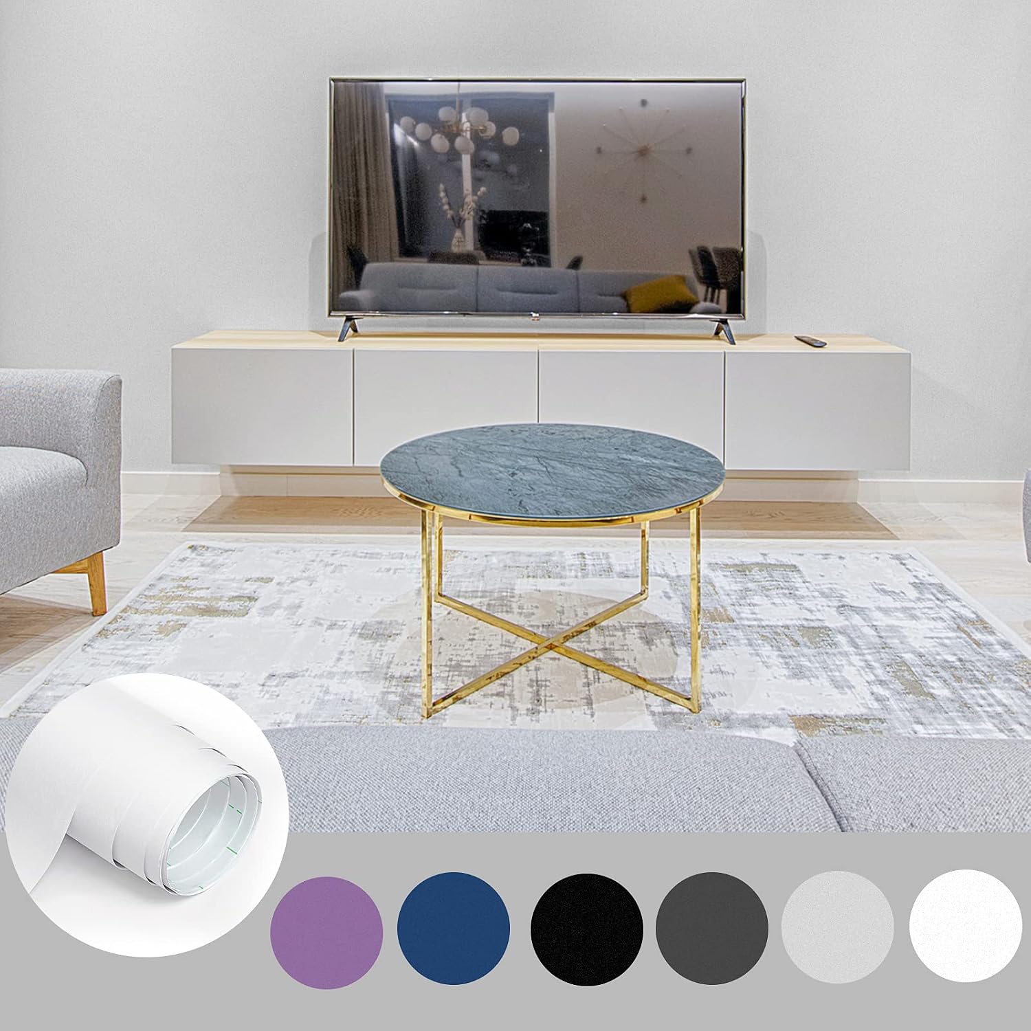 Matte White Peel Stick Wallpaper 24x196in