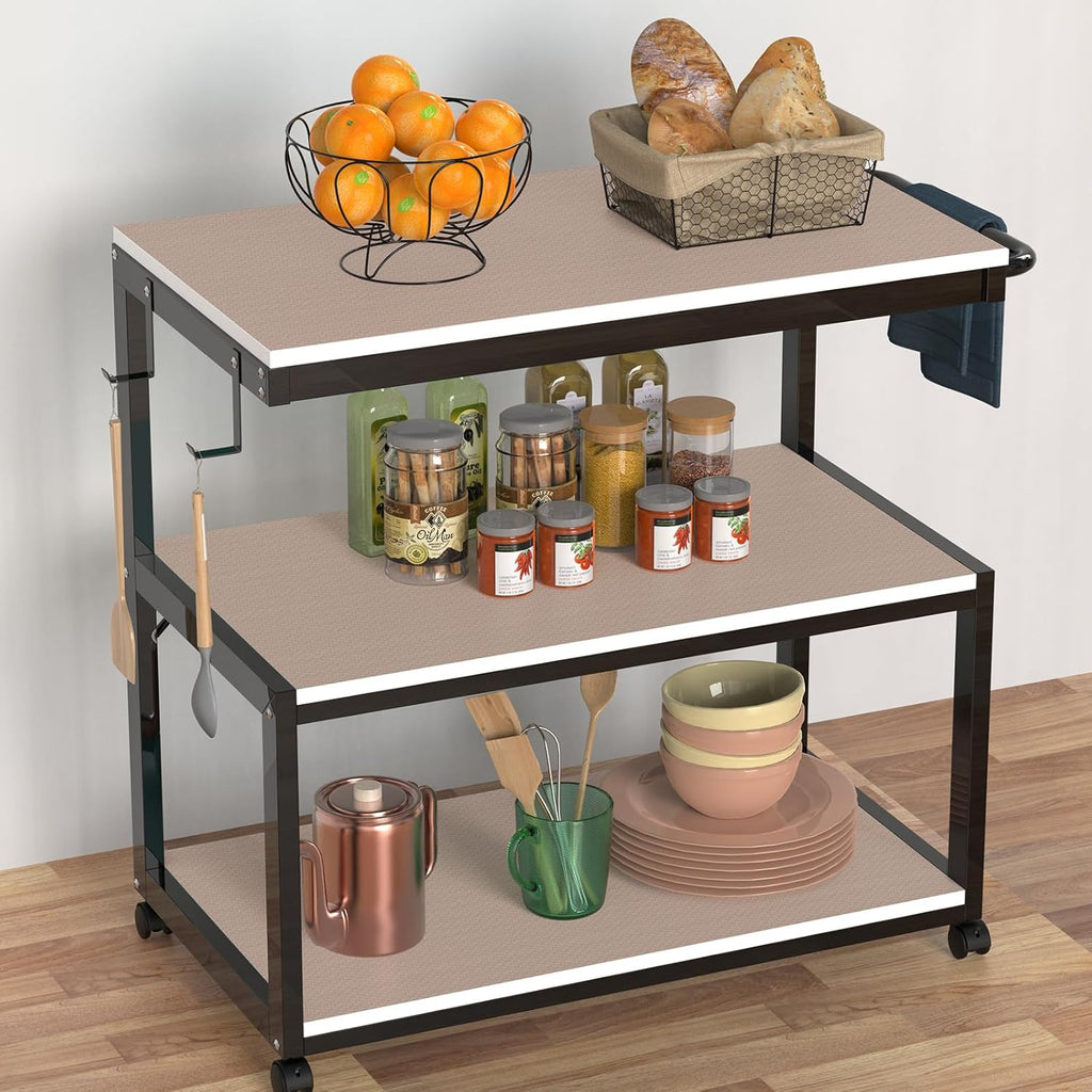 Beige Waterproof Non Adhesive Shelf Liner