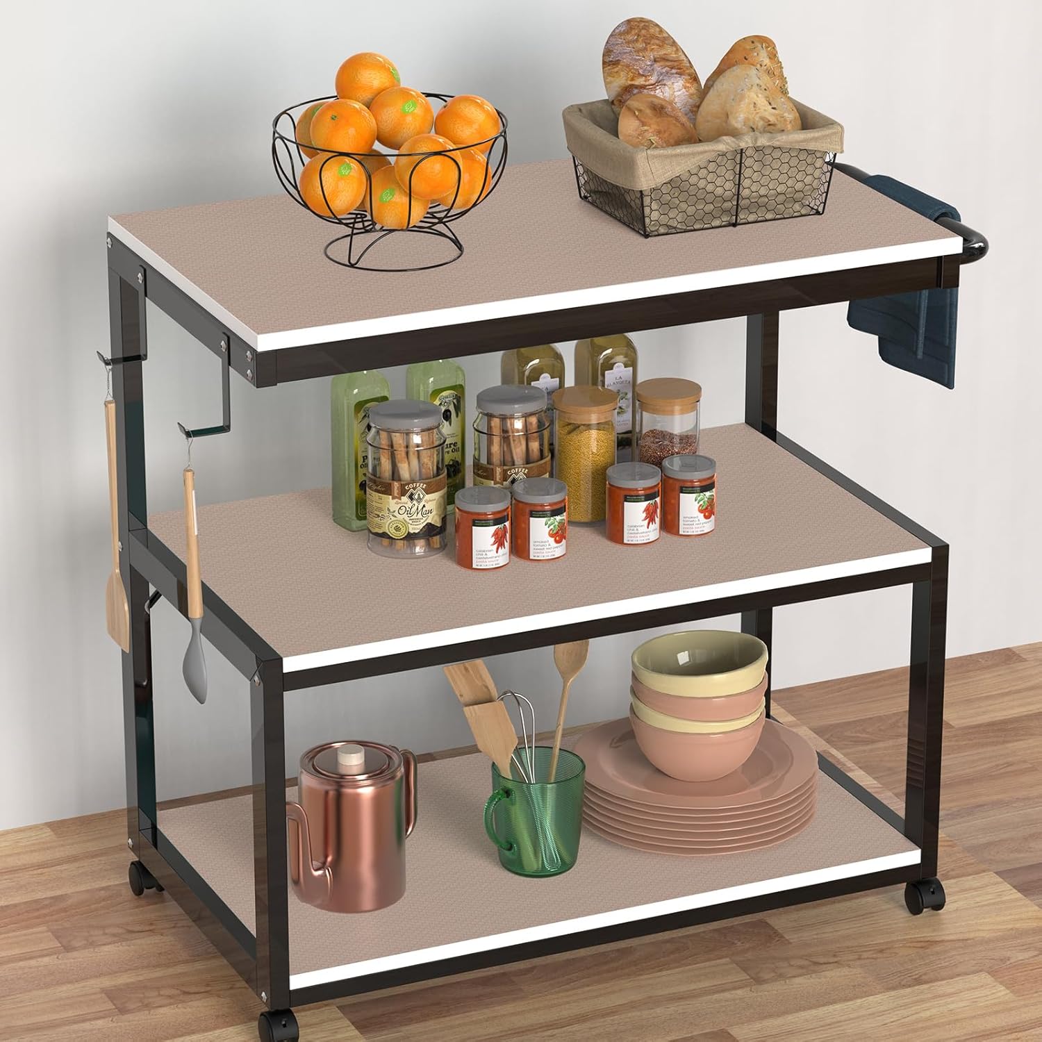 Beige Waterproof Non Adhesive Shelf Liner