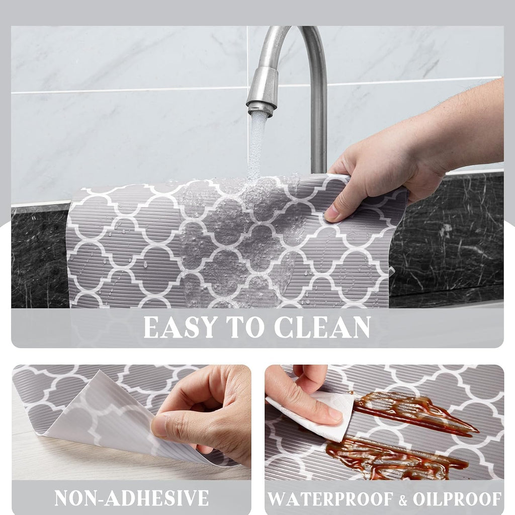 Grey Extra Wide Non Slip Waterproof Shelf Drawer Liner 24 Inch