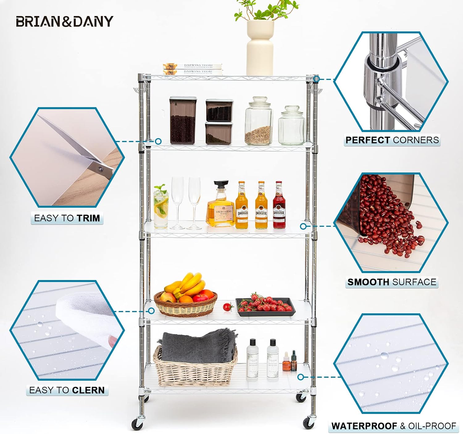 Transparent Heavy Duty Wire Shelf Liner 14"x36" Set of 5