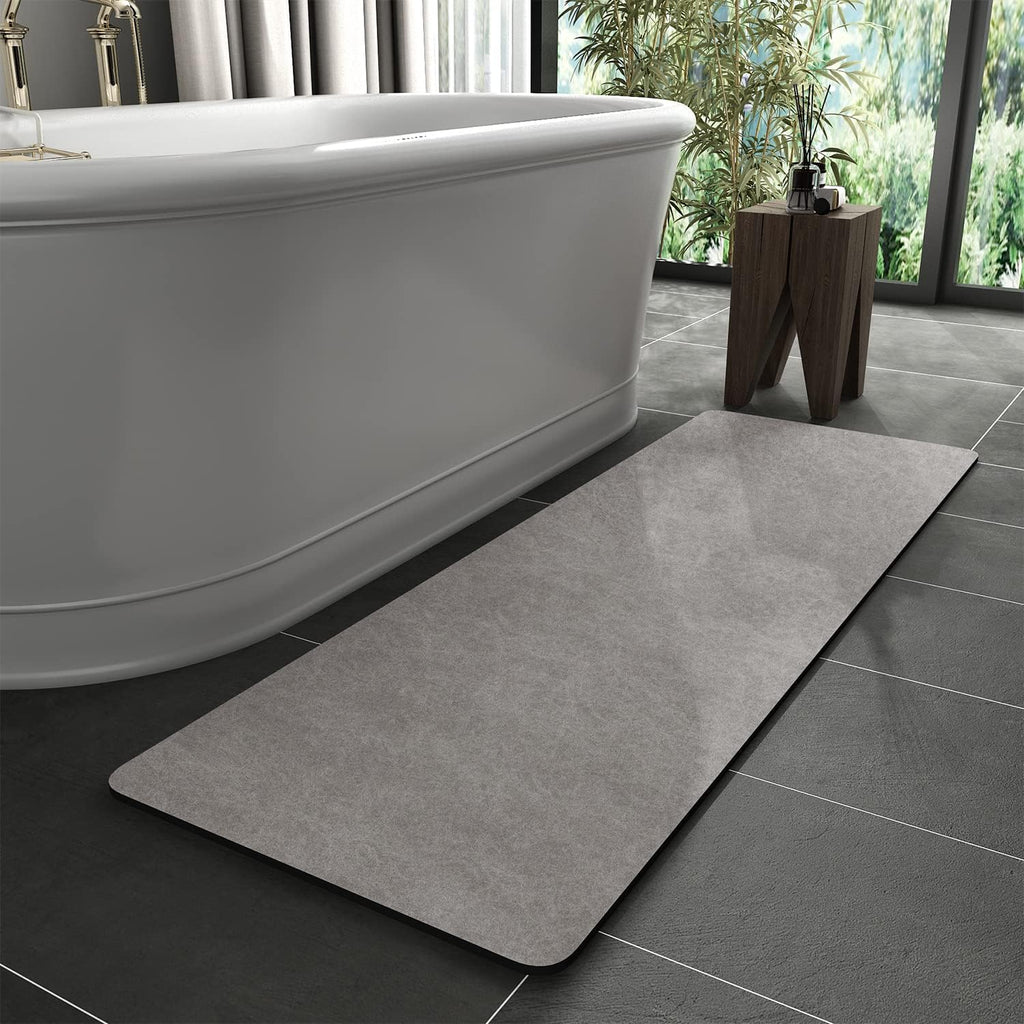 Gray Thin Non Slip Bath Mat 24"x70"