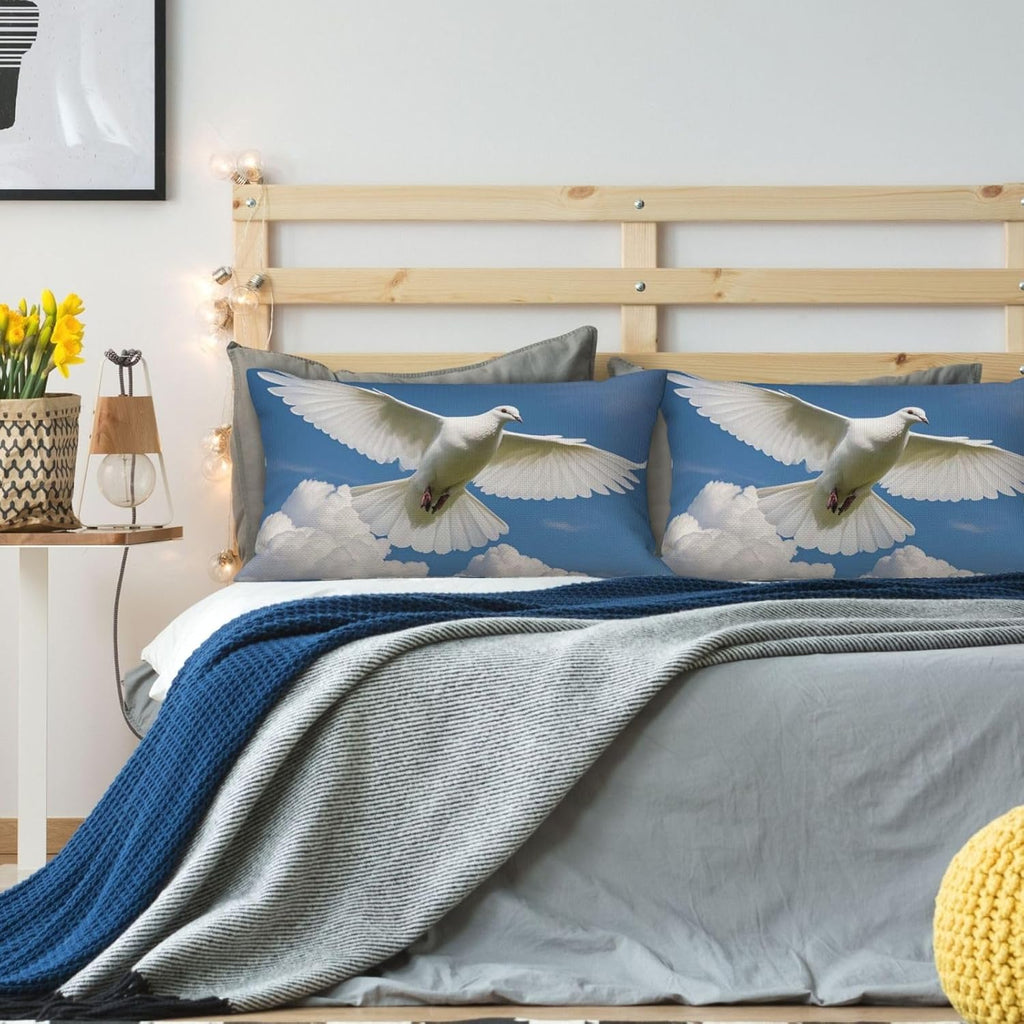 Dove Sky Washed Linen Pillow Covers 12x20 Set of 2