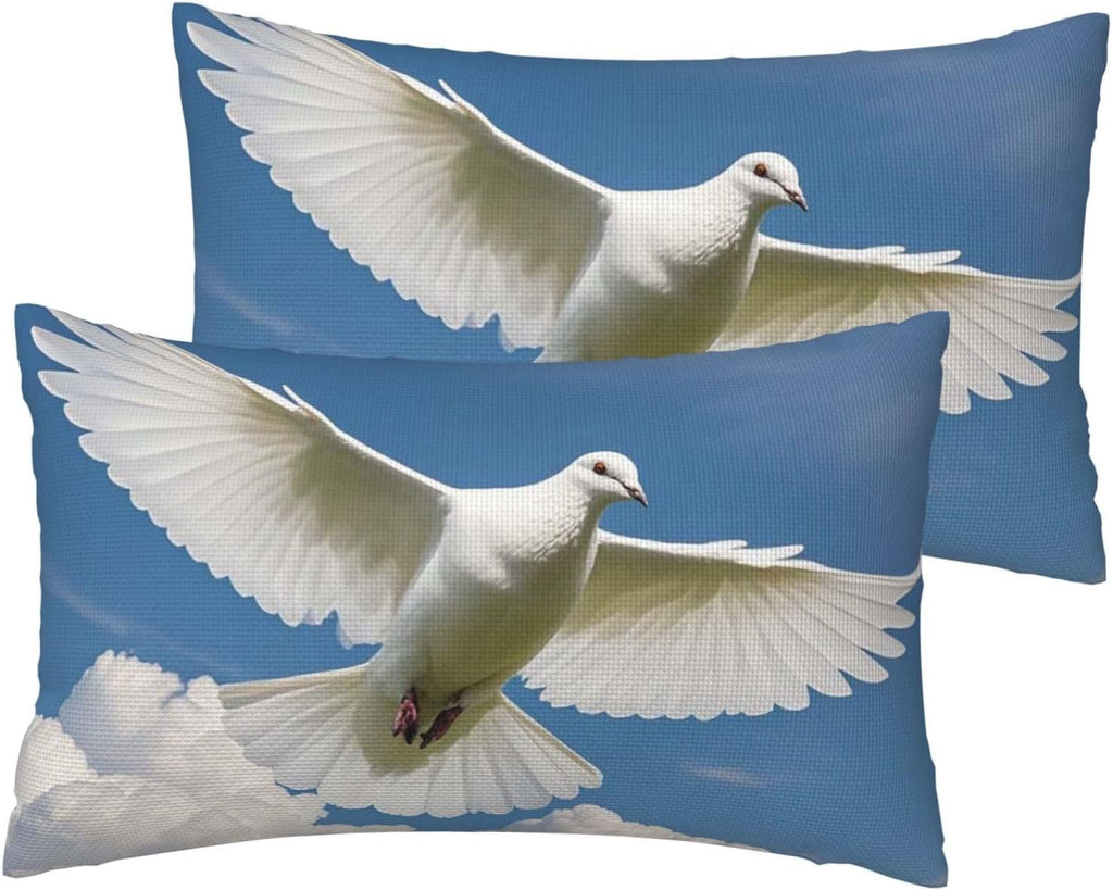 Dove Sky Washed Linen Pillow Covers 12x20 Set of 2