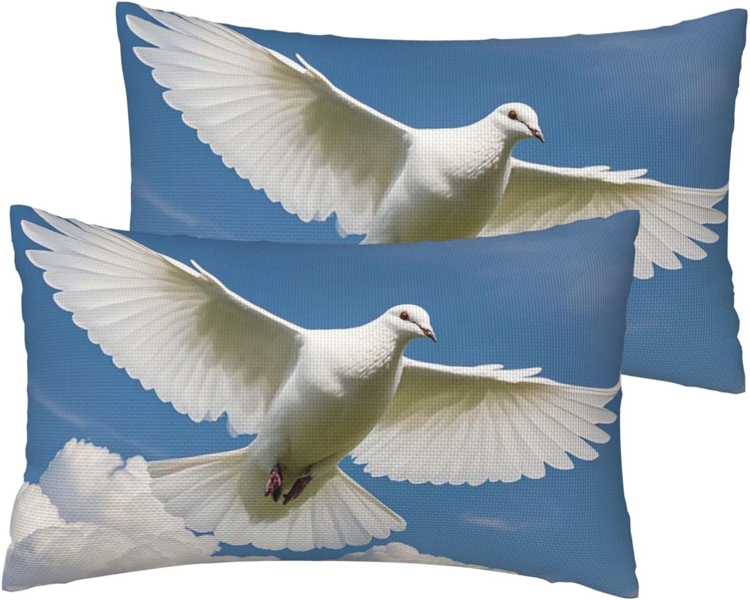 Dove Sky Washed Linen Pillow Covers 12x20 Set of 2