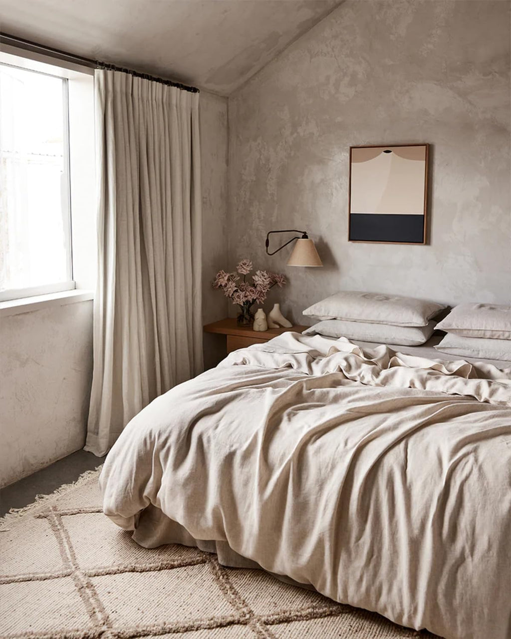 Oatmeal French Linen Pillowcases 20"x30" Set of 2