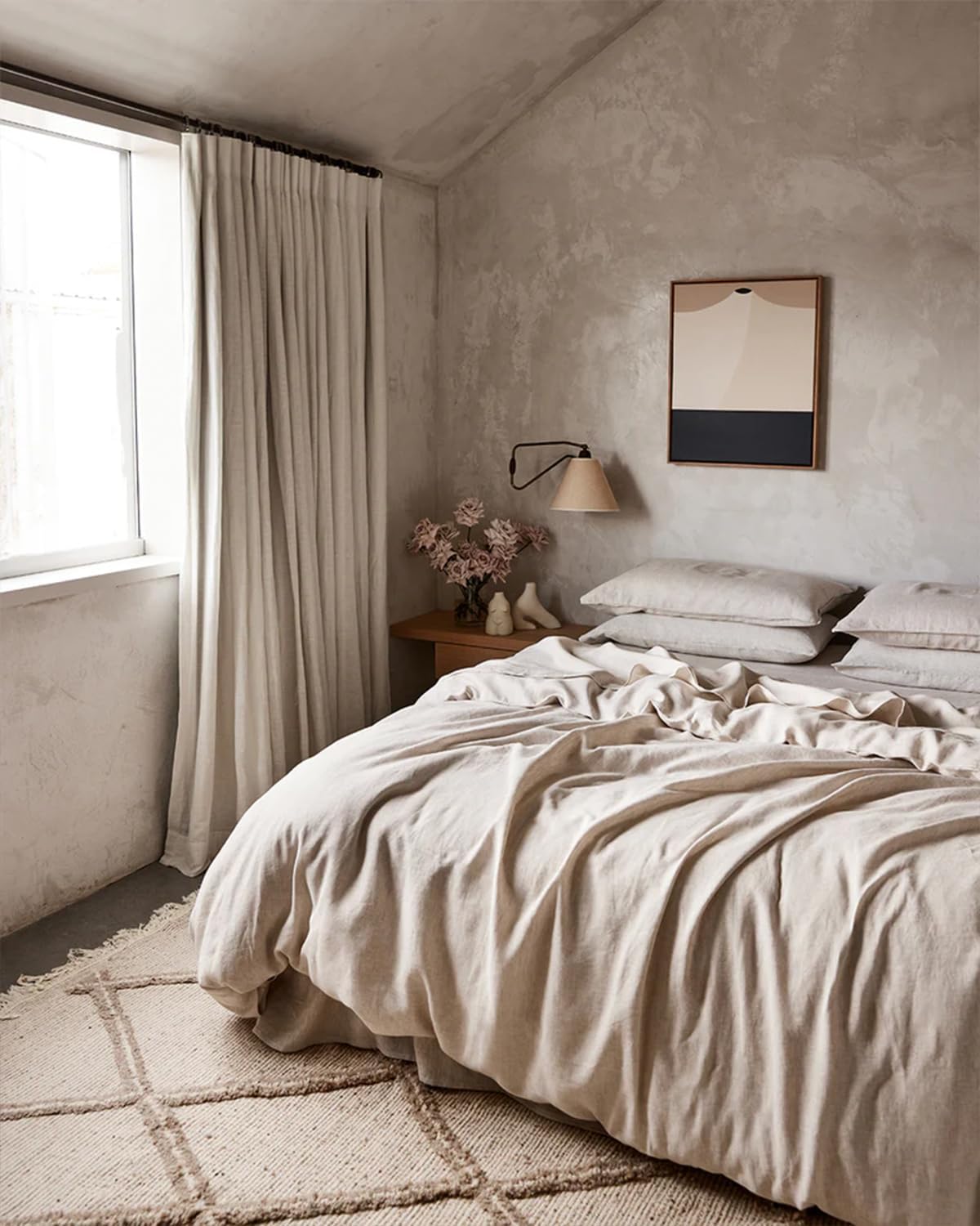Oatmeal French Linen Pillowcases 20"x30" Set of 2