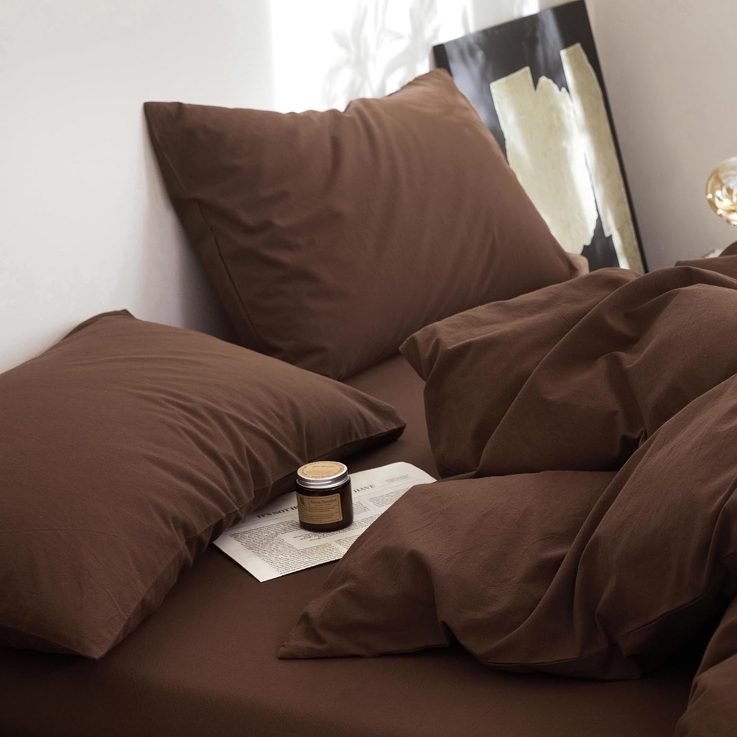 Cocoa Brown Cotton Pillowcases 2 Pack Standard Size