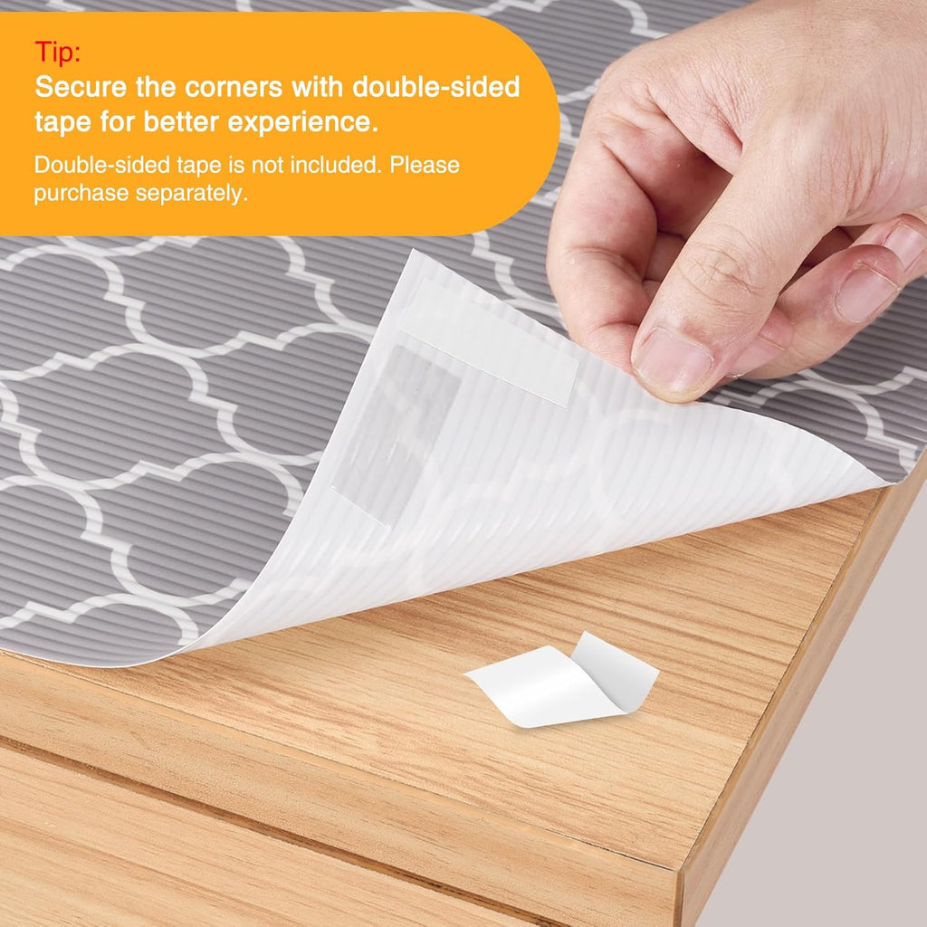 Grey Extra Wide Non Slip Waterproof Shelf Drawer Liner 24 Inch