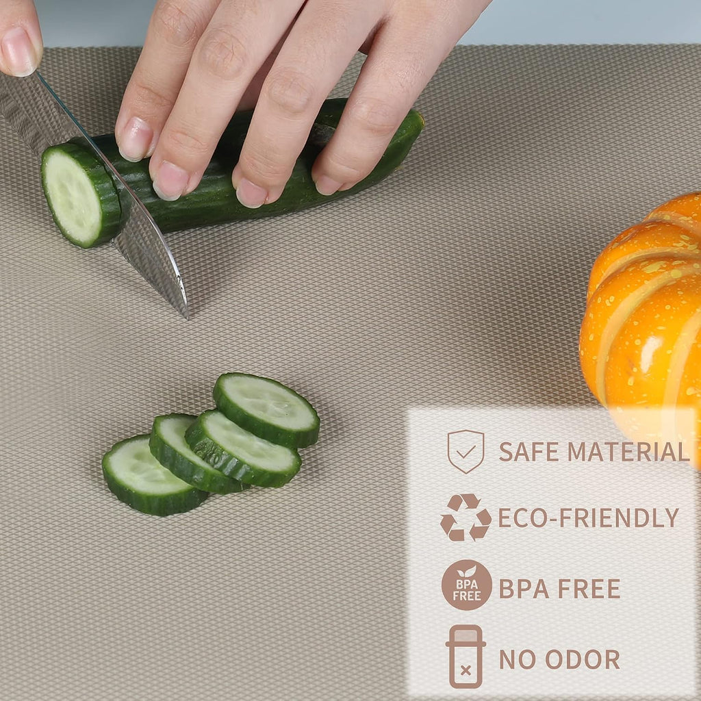 Khaki Non-Adhesive Waterproof Shelf Drawer Fridge Liner