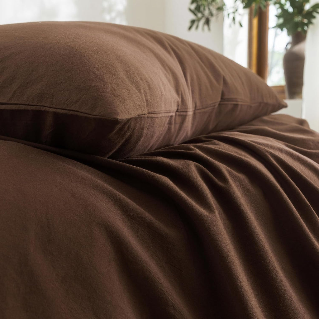 Cocoa Brown Cotton Pillowcases 2 Pack Standard Size
