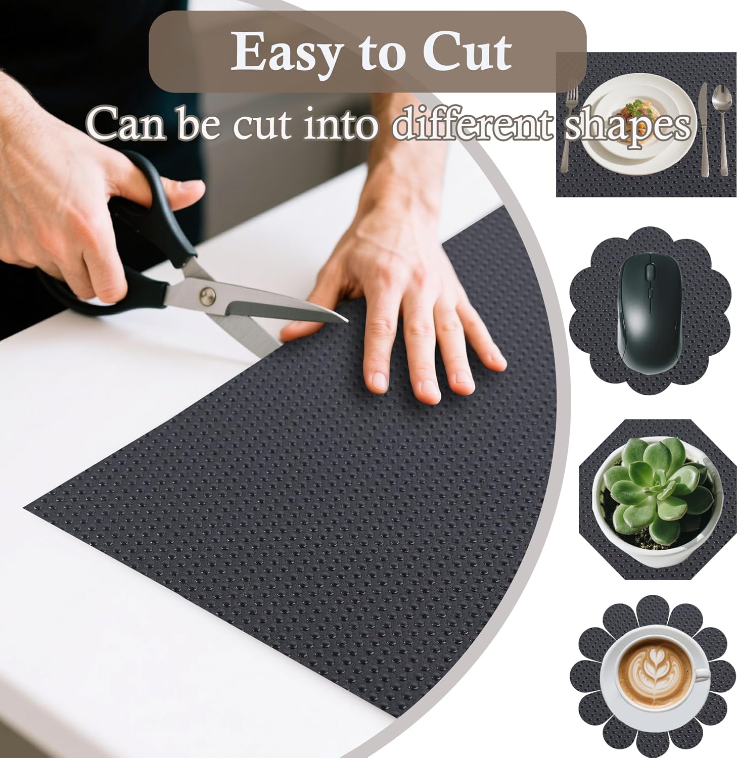 Black Non Slip Waterproof Oil-Proof Shelf Drawer Liner 10in x 20FT