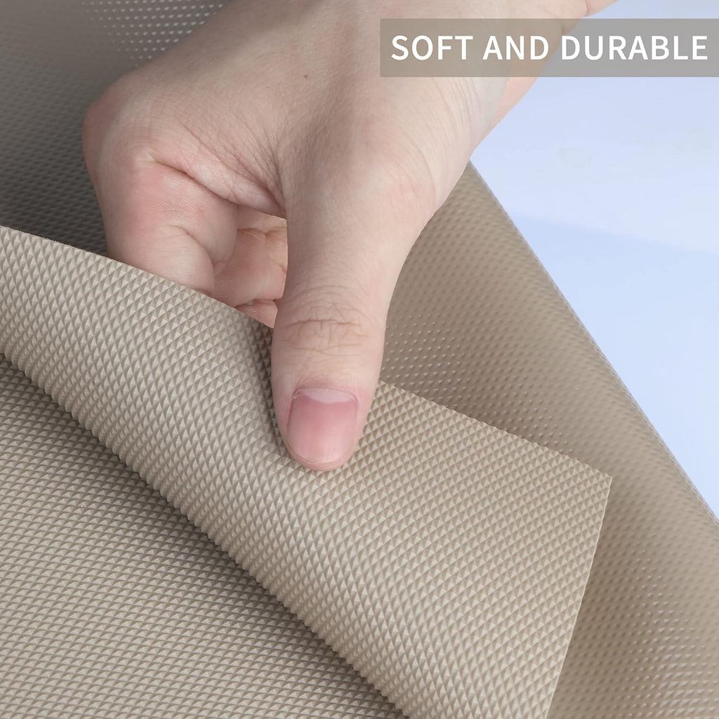 Khaki Non-Adhesive Waterproof Shelf Drawer Fridge Liner