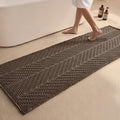 Taupe Waffle Boho Bath Runner Rug 24"x72"