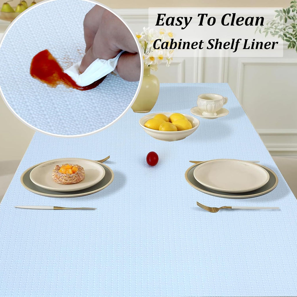 White Non Slip Washable Waterproof Shelf Drawer Liner 24in x 20FT