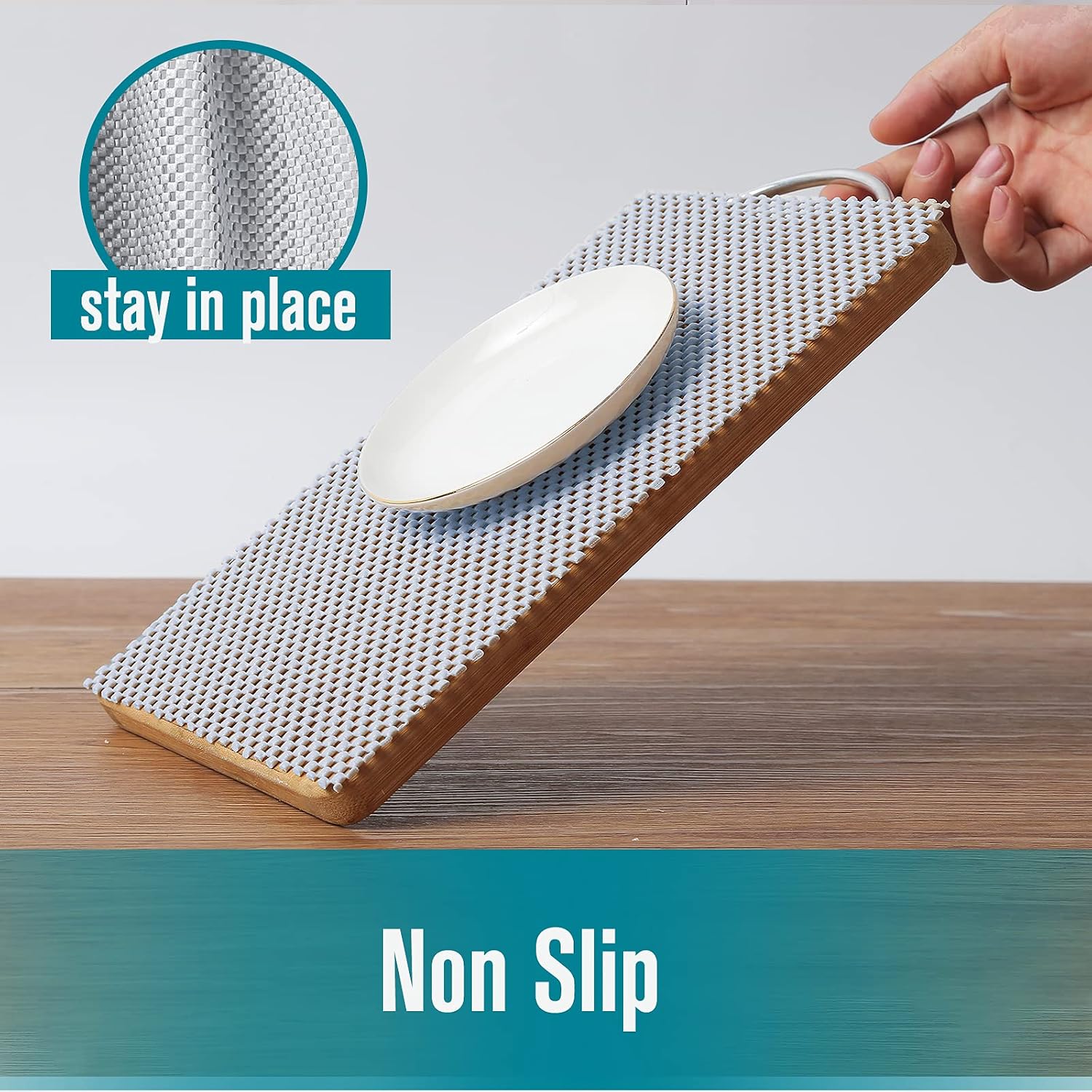 Light Gray Non Slip Shelf Drawer Liner