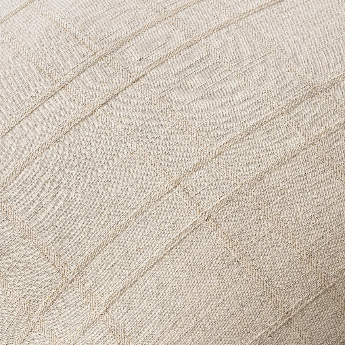Beige Check Linen Pillow Covers 12x20 Set of 2