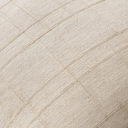 Beige Check Linen Pillow Covers 12x20 Set of 2