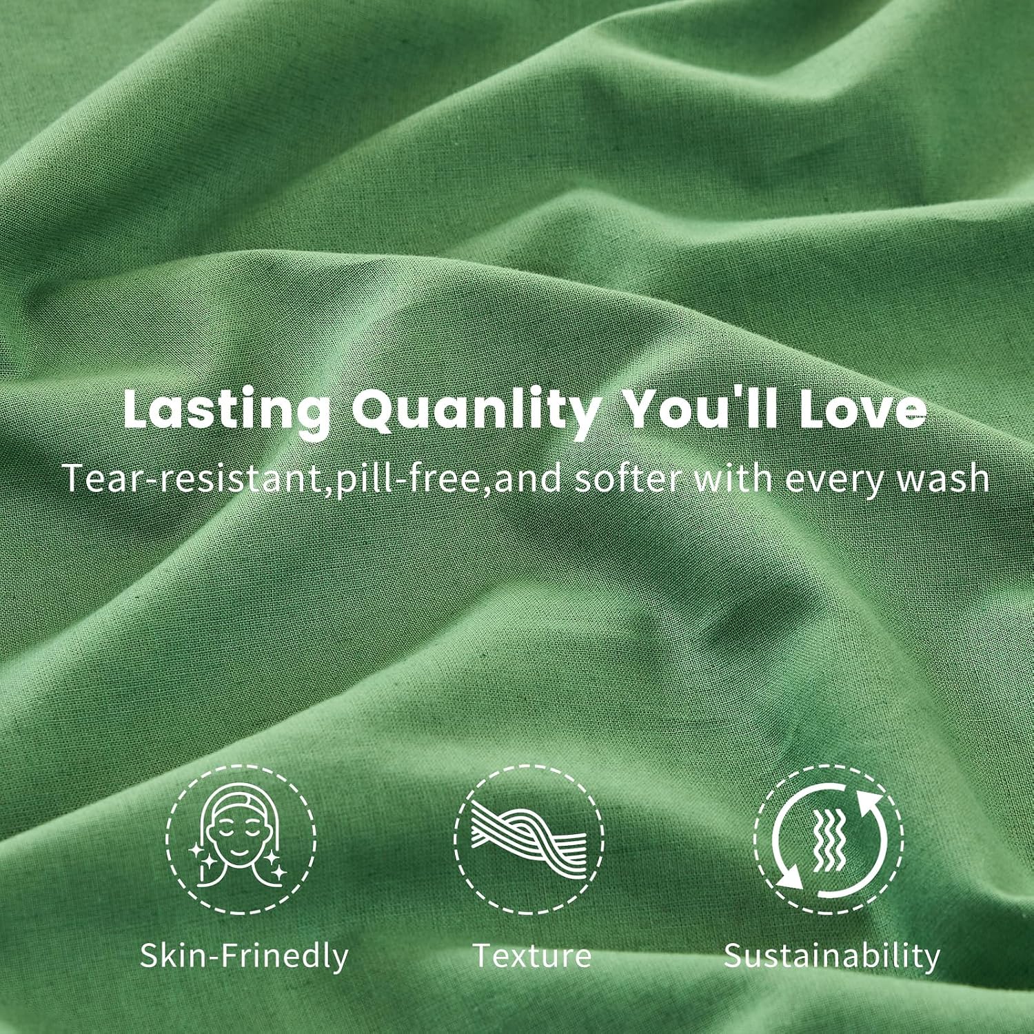 Sage Green French Linen Pillowcases 20"x30" Set of 2