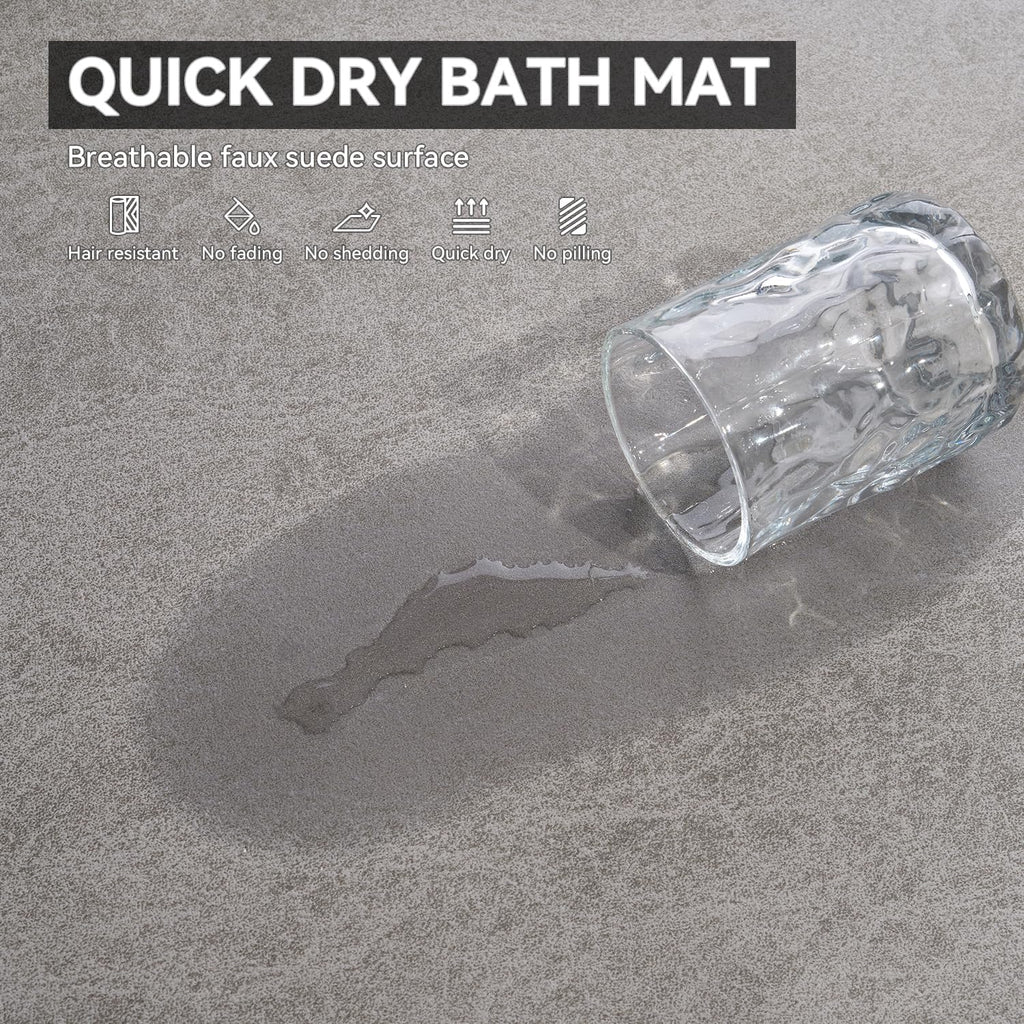 Gray Thin Non Slip Bath Mat 24"x70"